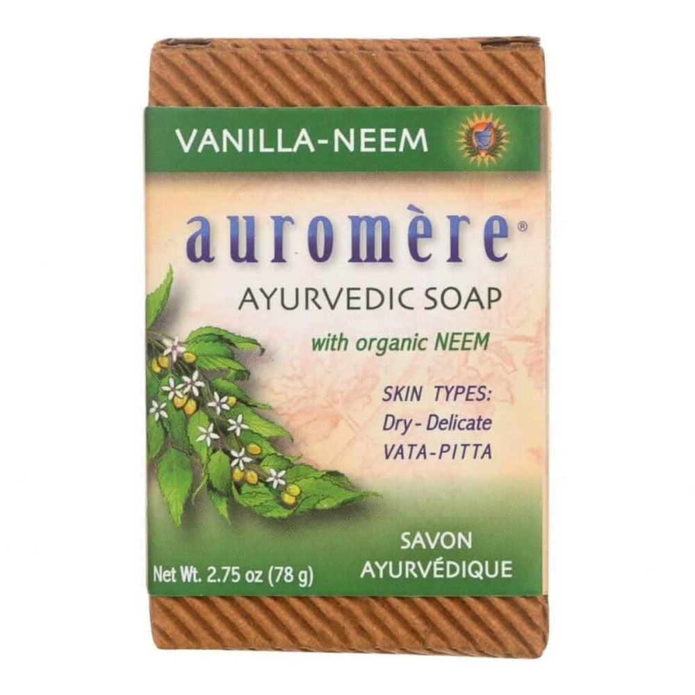 Auromere Ayurvedic Soothing And Moisturizing Bar Soap, Vanilla Neem, 2.75 Oz